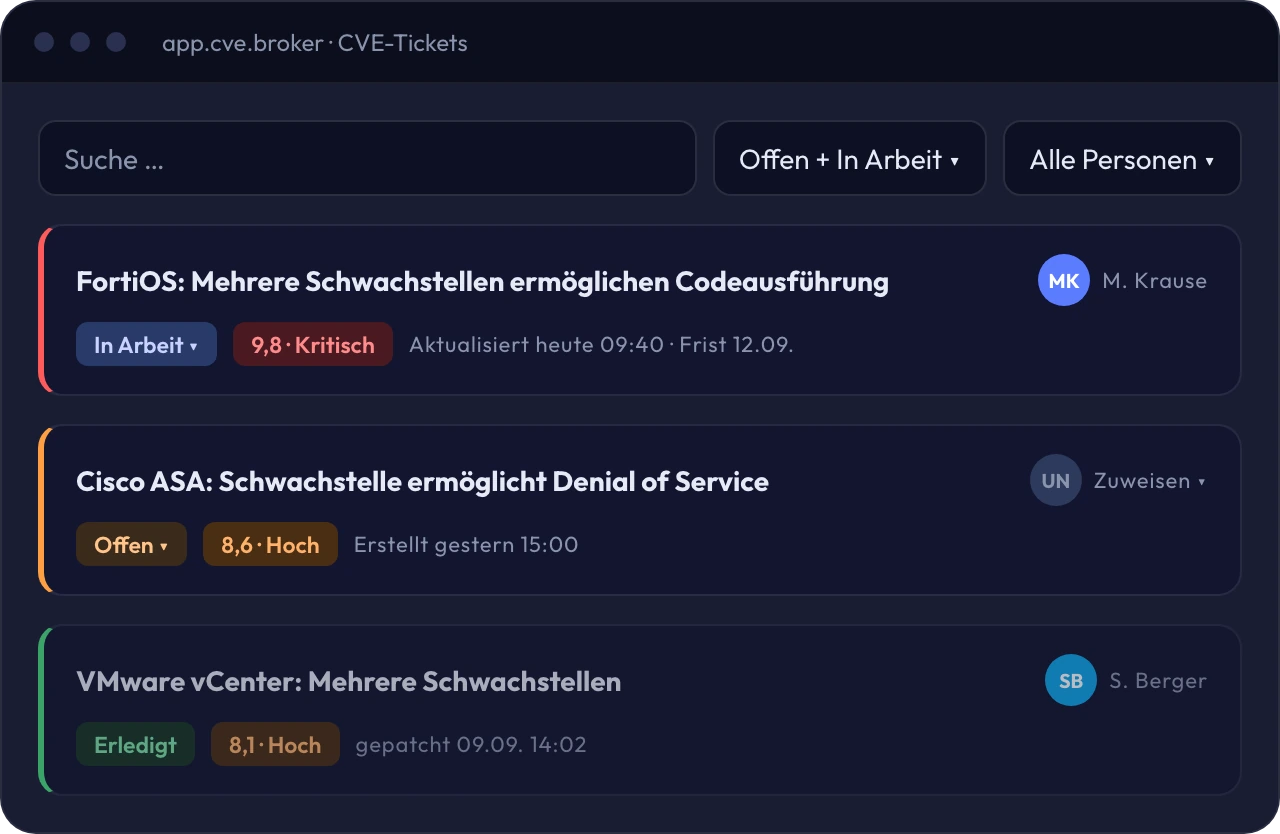BERNGUARD cve tickets